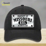 Property Of Missouri Novelty License Plate Hat Unconstructed Cotton / Black