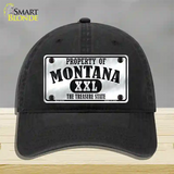 Property Of Montana Novelty License Plate Hat Unconstructed Cotton / Black