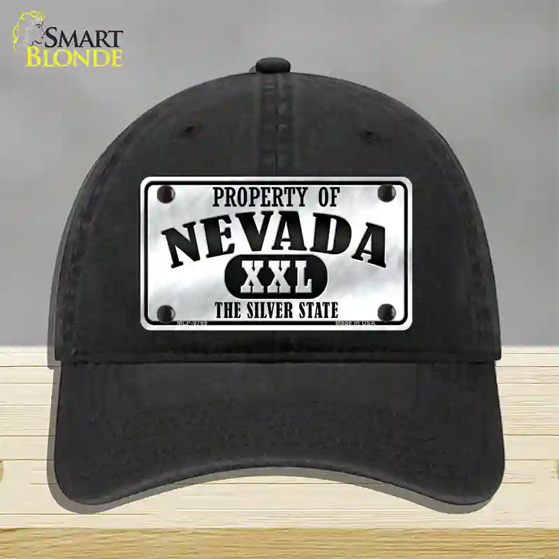 Property Of Nevada Novelty License Plate Hat Unconstructed Cotton / Black