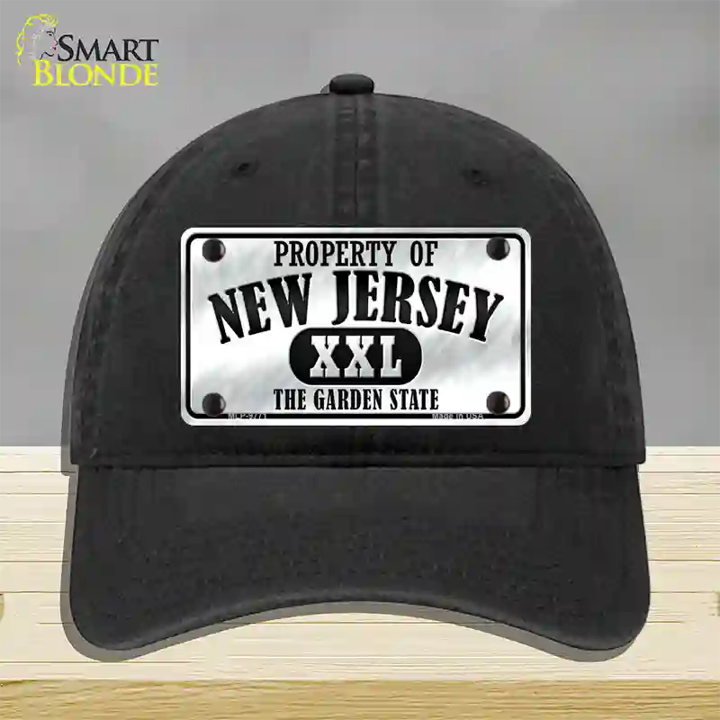 Property Of New Jersey Novelty License Plate Hat Unconstructed Cotton / Black