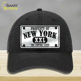 Property Of New York Novelty License Plate Hat Unconstructed Cotton / Black