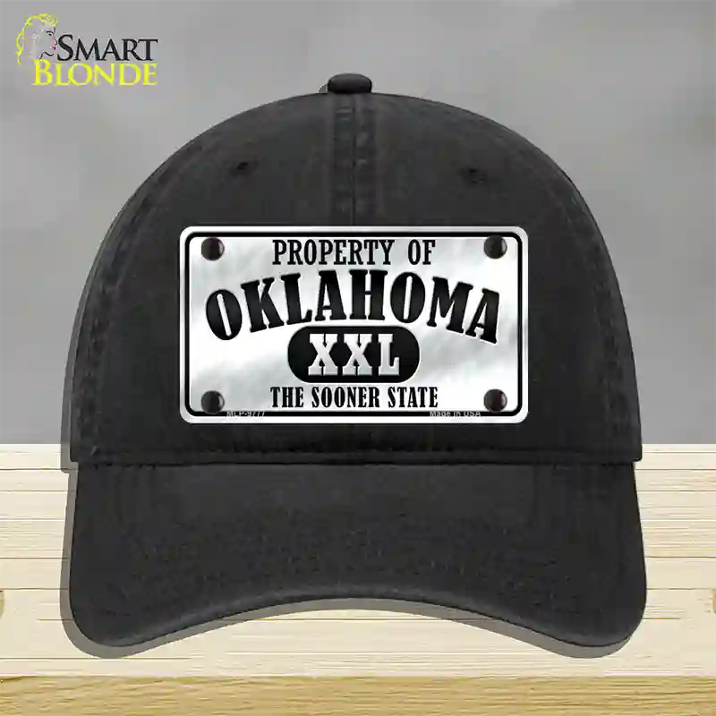 Property Of Oklahoma Novelty License Plate Hat Unconstructed Cotton / Black