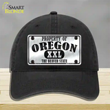 Property Of Oregon Novelty License Plate Hat Unconstructed Cotton / Black