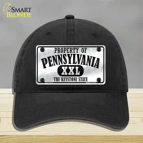 Property Of Pennsylvania Novelty License Plate Hat Unconstructed Cotton / Black