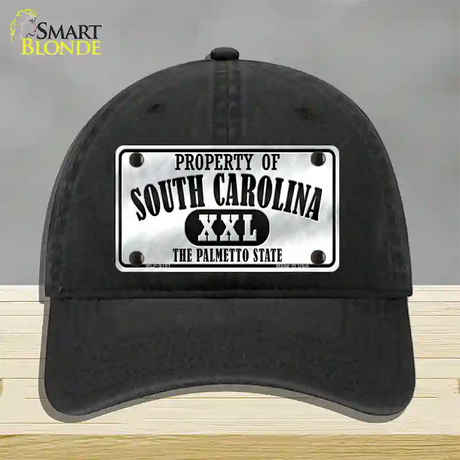 Property Of South Carolina Novelty License Plate Hat Unconstructed Cotton / Black