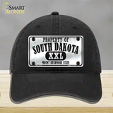 Property Of South Dakota Novelty License Plate Hat Unconstructed Cotton / Black