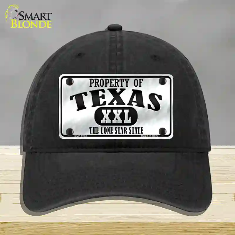 Property Of Texas Novelty License Plate Hat Unconstructed Cotton / Black