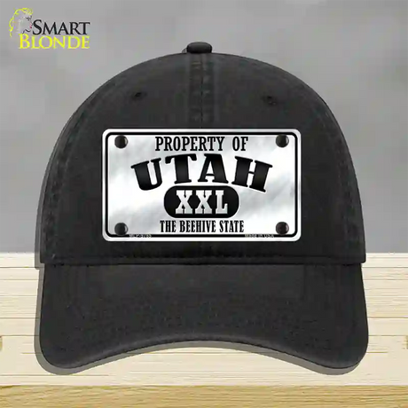 Property Of Utah Novelty License Plate Hat Unconstructed Cotton / Black