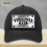 Property Of Virginia Novelty License Plate Hat Unconstructed Cotton / Black