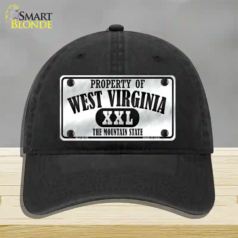 Property Of West Virginia Novelty License Plate Hat Unconstructed Cotton / Black