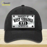 Property Of West Virginia Novelty License Plate Hat Unconstructed Cotton / Black