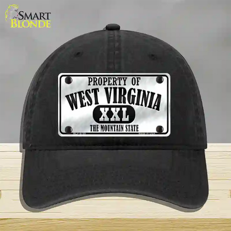 Property Of West Virginia Novelty License Plate Hat Unconstructed Cotton / Black