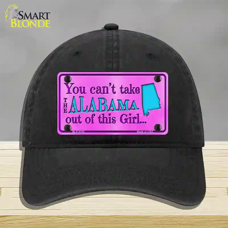 Alabama Girl Novelty License Plate Hat Unconstructed Cotton / Black