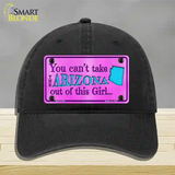 Arizona Girl Novelty License Plate Hat Unconstructed Cotton / Black