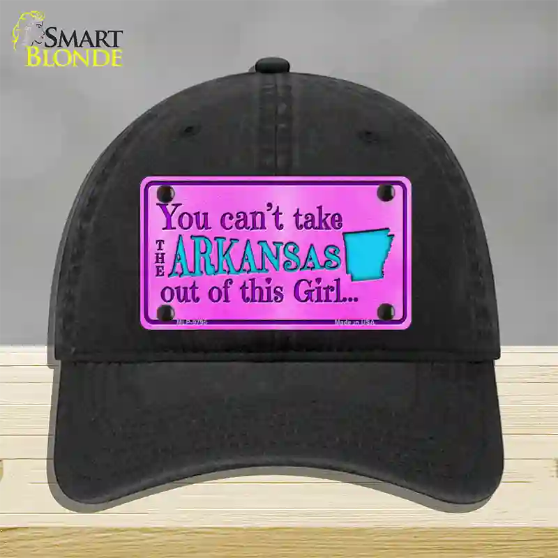 Arkansas Girl Novelty License Plate Hat Unconstructed Cotton / Black