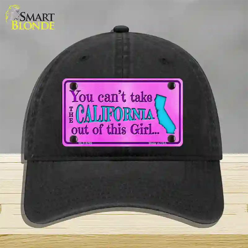 California Girl Novelty License Plate Hat Unconstructed Cotton / Black