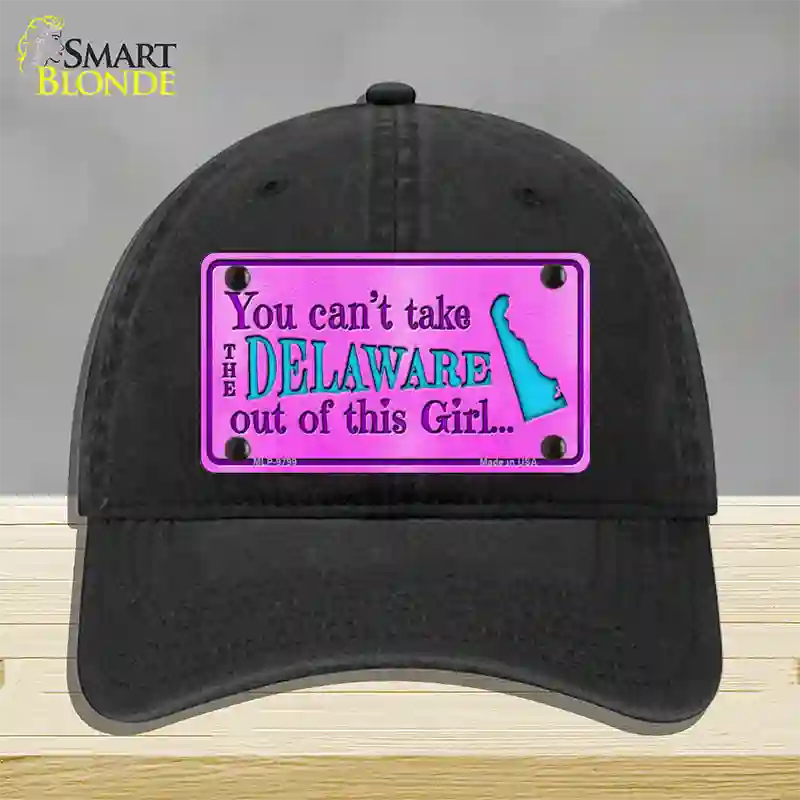 Delaware Girl Novelty License Plate Hat Unconstructed Cotton / Black