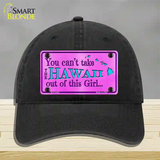 Hawaii Girl Novelty License Plate Hat Unconstructed Cotton / Black