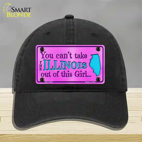 Illinois Girl Novelty License Plate Hat Unconstructed Cotton / Black