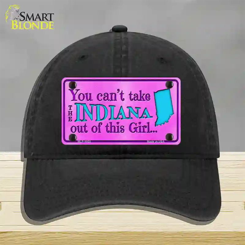 Indiana Girl Novelty License Plate Hat Unconstructed Cotton / Black