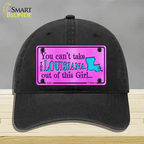 Louisiana Girl Novelty License Plate Hat Unconstructed Cotton / Black