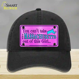 Massachusetts Girl Novelty License Plate Hat Unconstructed Cotton / Black