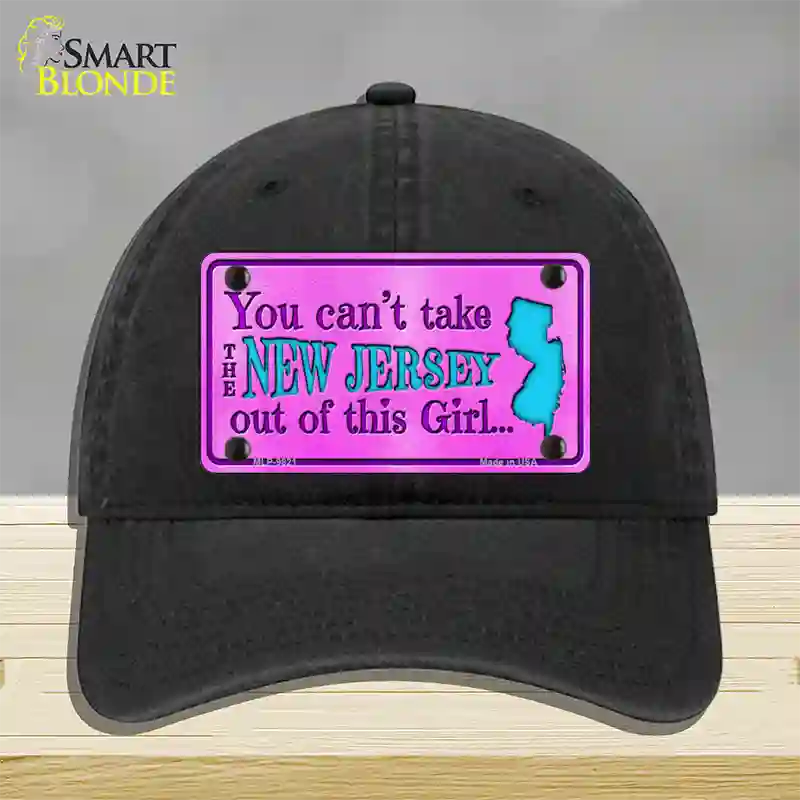 New Jersey Girl Novelty License Plate Hat Unconstructed Cotton / Black