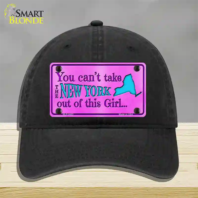 New York Girl Novelty License Plate Hat Unconstructed Cotton / Black