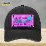 North Dakota Girl Novelty License Plate Hat Unconstructed Cotton / Black