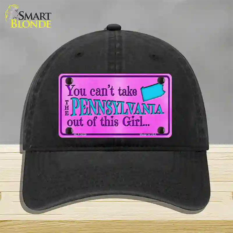 Pennsylvania Girl Novelty License Plate Hat Unconstructed Cotton / Black