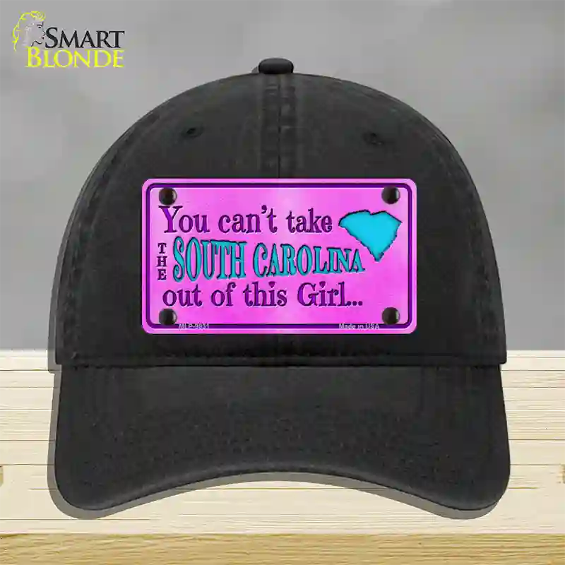 South Carolina Girl Novelty License Plate Hat Unconstructed Cotton / Black