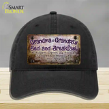 Grandma And Grandpa Bed & Breakfast Novelty License Plate Hat Unconstructed Cotton / Black