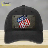 Asphalt Highway Novelty License Plate Hat Unconstructed Cotton / Black