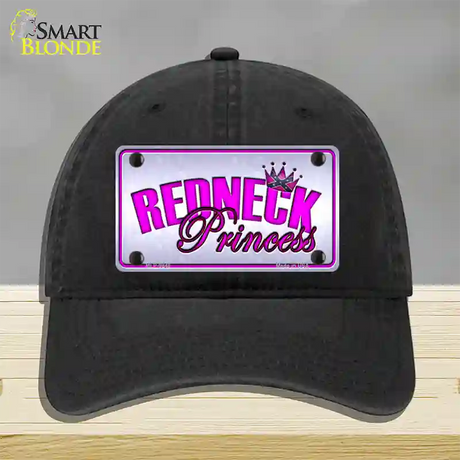 Princess Redneck Novelty License Plate Hat Unconstructed Cotton / Black