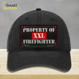 Property Of Firefighter Novelty License Plate Hat Unconstructed Cotton / Black