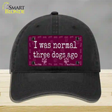 Three Dogs Ago Novelty License Plate Hat Unconstructed Cotton / Black