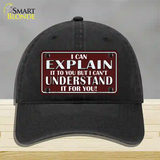 I Can Explain Novelty License Plate Hat Unconstructed Cotton / Black