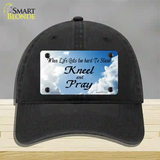 Clouds Novelty License Plate Hat Unconstructed Cotton / Black