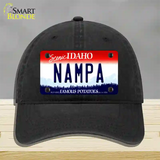 Nampa Idaho Novelty License Plate Hat Unconstructed Cotton / Black