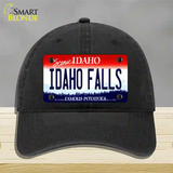 Idaho Falls Idaho Novelty License Plate Hat Unconstructed Cotton / Black