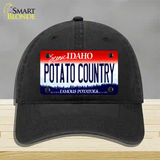 Potato Country Idaho Novelty License Plate Hat Unconstructed Cotton / Black