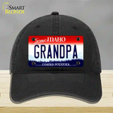 Grandpa Idaho Novelty License Plate Hat Unconstructed Cotton / Black