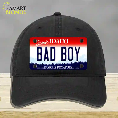 Bad Boy Idaho Novelty License Plate Hat Unconstructed Cotton / Black