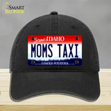 Moms Taxi Idaho Novelty License Plate Hat Unconstructed Cotton / Black