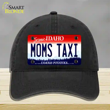 Moms Taxi Idaho Novelty License Plate Hat Unconstructed Cotton / Black