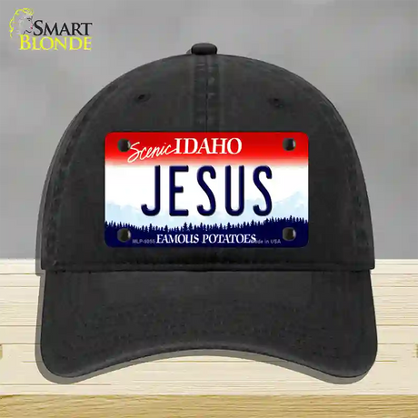 Jesus Idaho Novelty License Plate Hat Unconstructed Cotton / Black