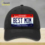 Best Mom Idaho Novelty License Plate Hat Unconstructed Cotton / Black