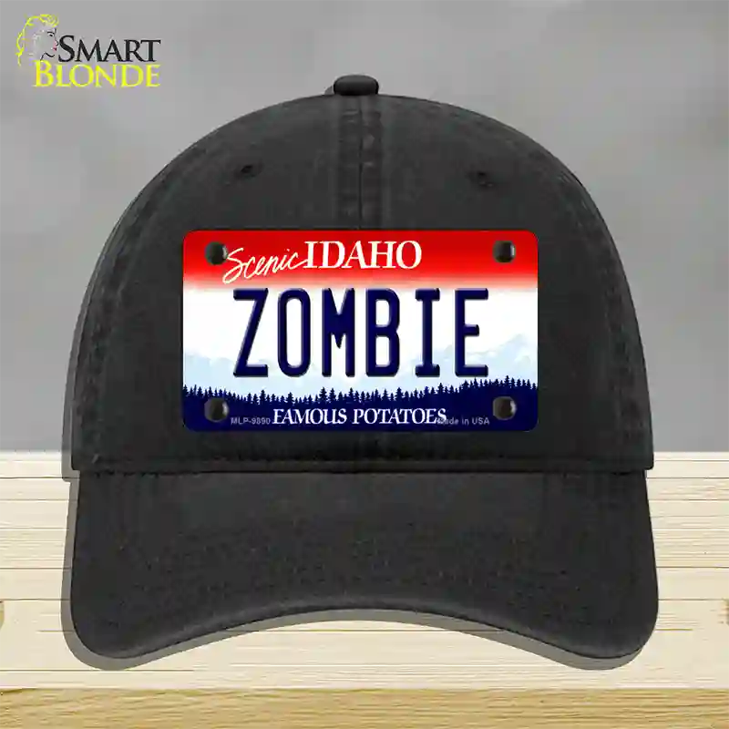 Zombie Idaho Novelty License Plate Hat Unconstructed Cotton / Black