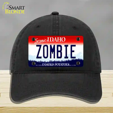 Zombie Idaho Novelty License Plate Hat Unconstructed Cotton / Black