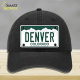 Denver Colorado Novelty License Plate Hat Unconstructed Cotton / Black